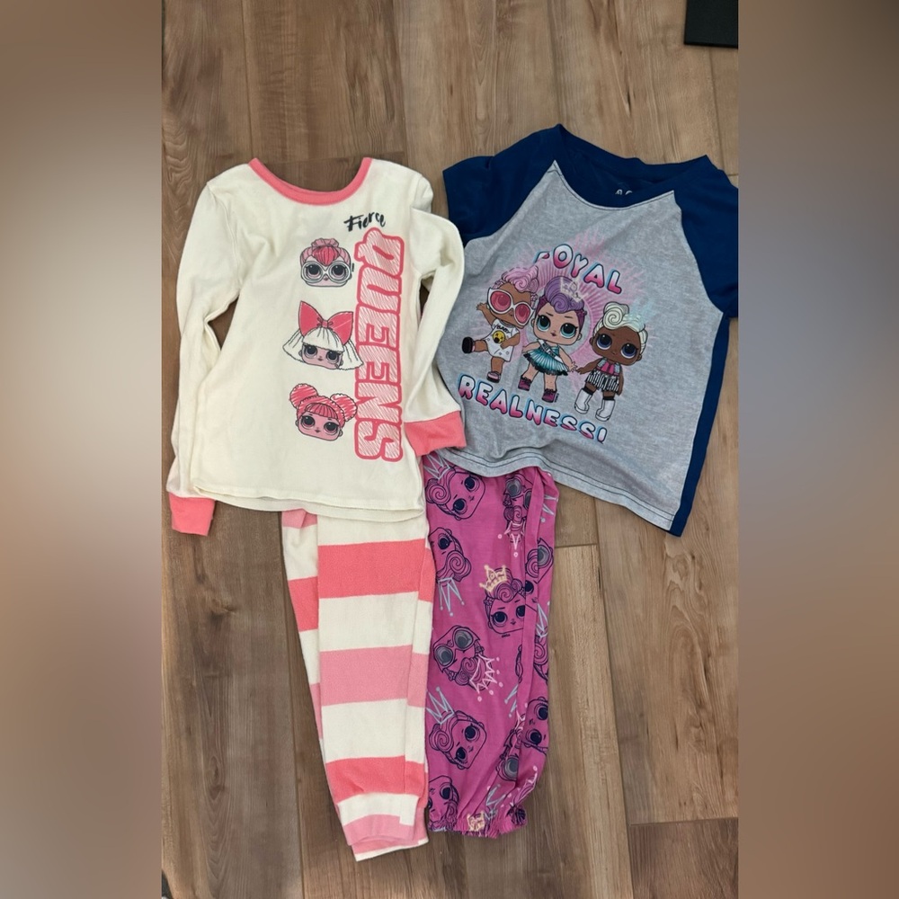 2 sets of LOL Surprise pajamas one long sleeve one short size 6 #A18